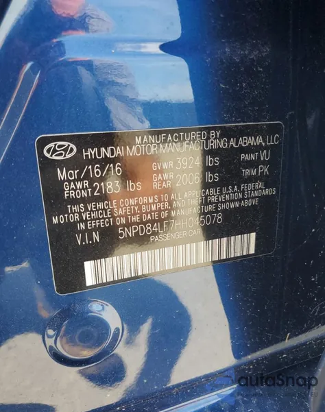 2017 Hyundai Elantra Se из США, поврежденный, VIN 5NPD84LF7HH045078